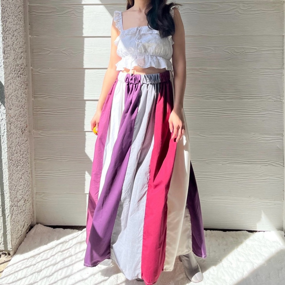 Handmade Muted Pastel Poet Maxi Skirt SKU 06206 - Picture 1 of 10